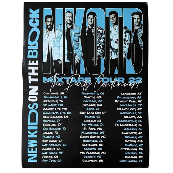 New Kids On The Block Concert Poster Mixtape Tour The Party Continues 18" x 24" - Picture 1 of 7